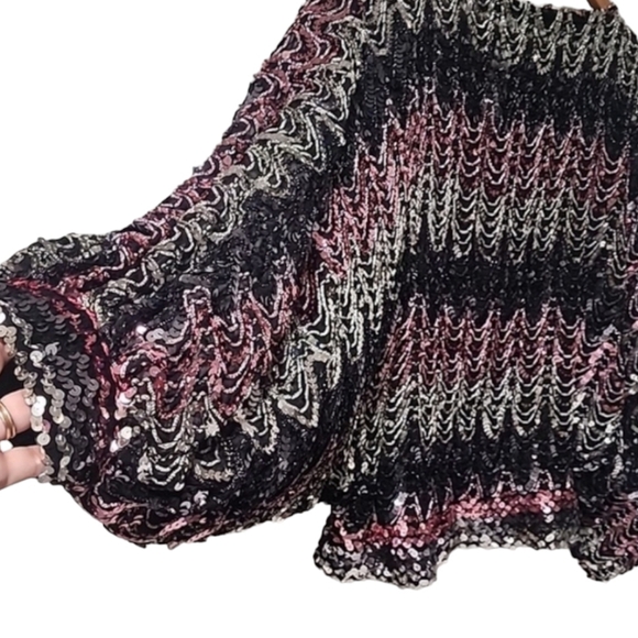 VTG 80's JEANETTE KASTENBERG ST. MARTIN Sequin Bolero Silk Blouse S M Disco R - Picture 11 of 15